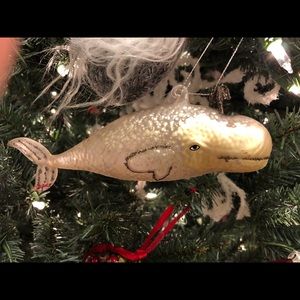Beach Christmas whale ornament